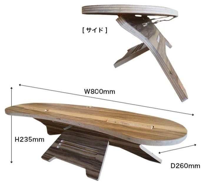 CAMP OOPERTS C型ブーメランテーブルW800 メラミン天板 未使用品