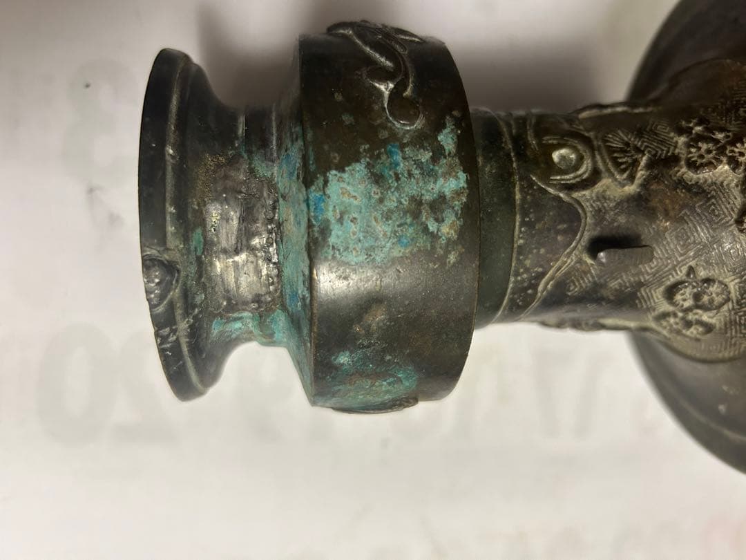 古花瓶，宣德銅製，古董，時代物