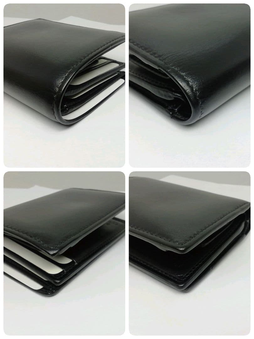 GUCCI　グッチ　コンパクト　ブラックレザー　折り畳みタイプ　保存袋・付属品