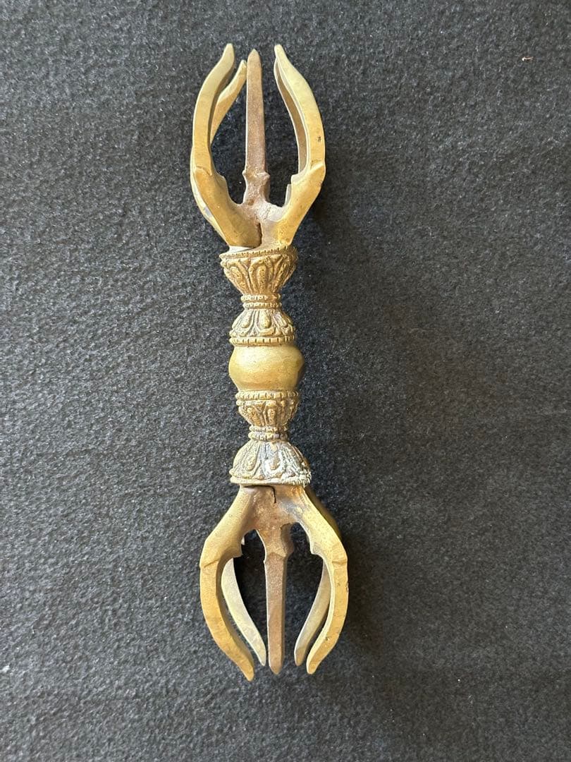 五鈷杵 密教法具 チベット お守り厄除け 長さ23cm 重さ544g 降魔杵LC