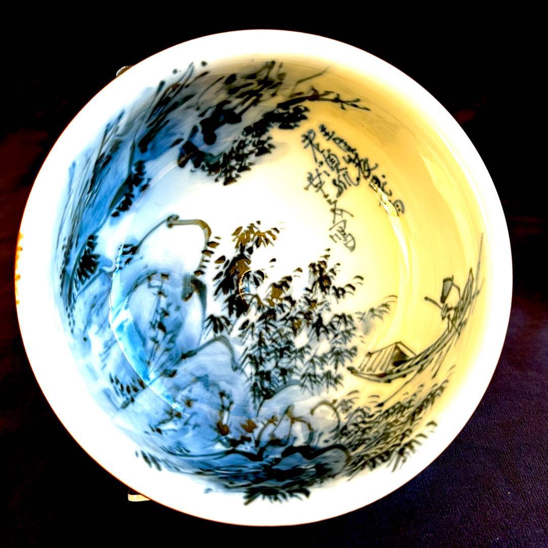 【未使用,美品】 清水焼き　鉢　小鉢 染付　アンティーク　5客揃い