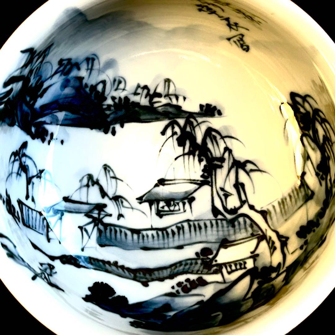 【未使用,美品】 清水焼き　鉢　小鉢 染付　アンティーク　5客揃い