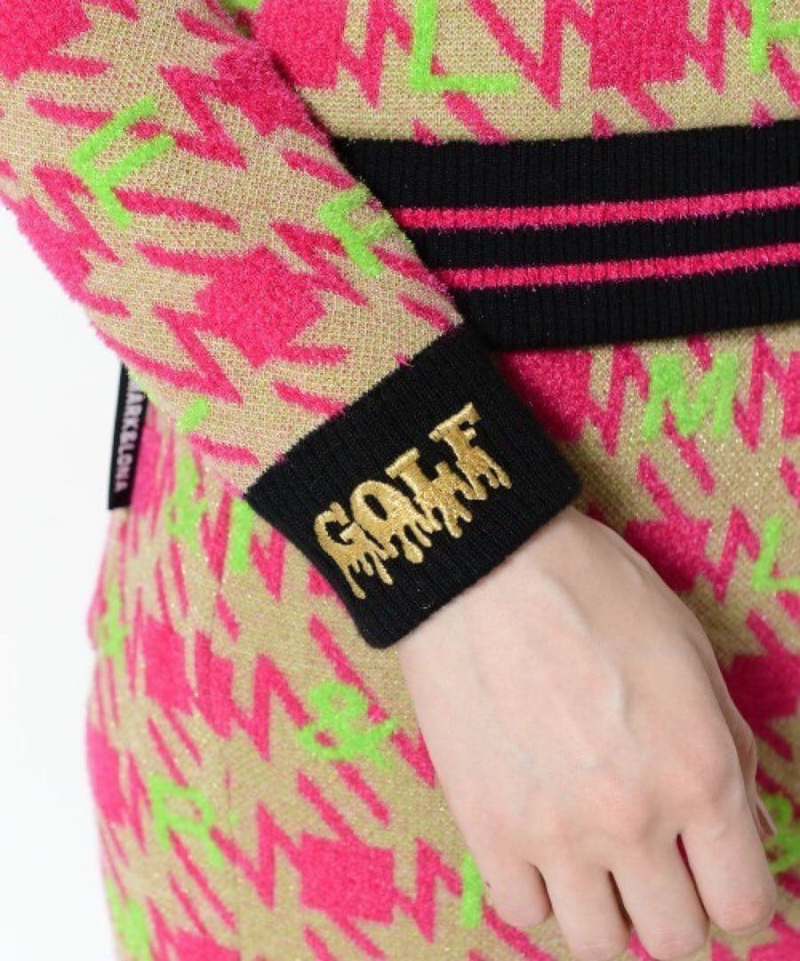 Mark&LONA ゴルフ セーターとスカートセット ピンク