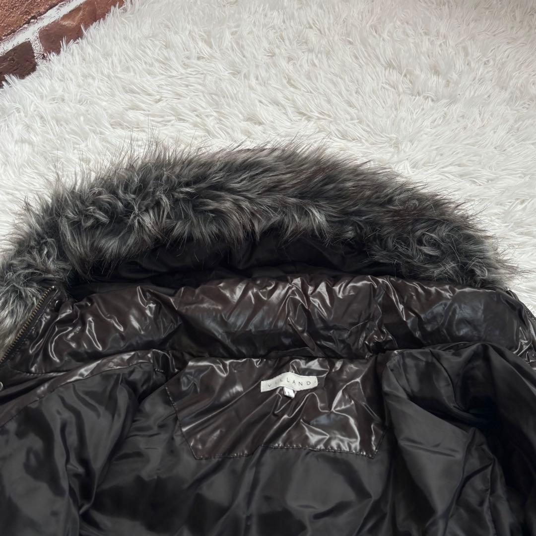 00's y2k ダウンジャケット　光沢 中綿ジャケット ファー　L　平成