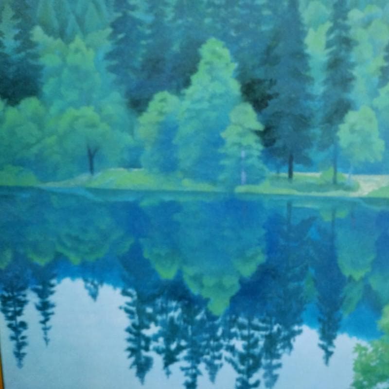 ☆東山魁夷☆「山湖澄む」300限定　東山すみ承認・認定書　文化勲章　複製画