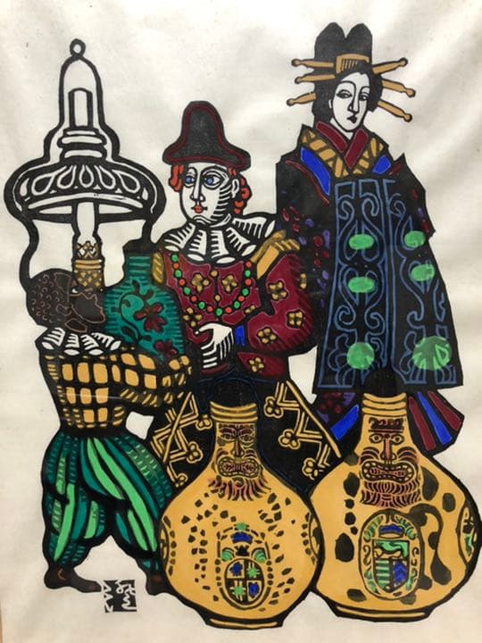 版画家　川上澄生　木版画【舶載珍貨】