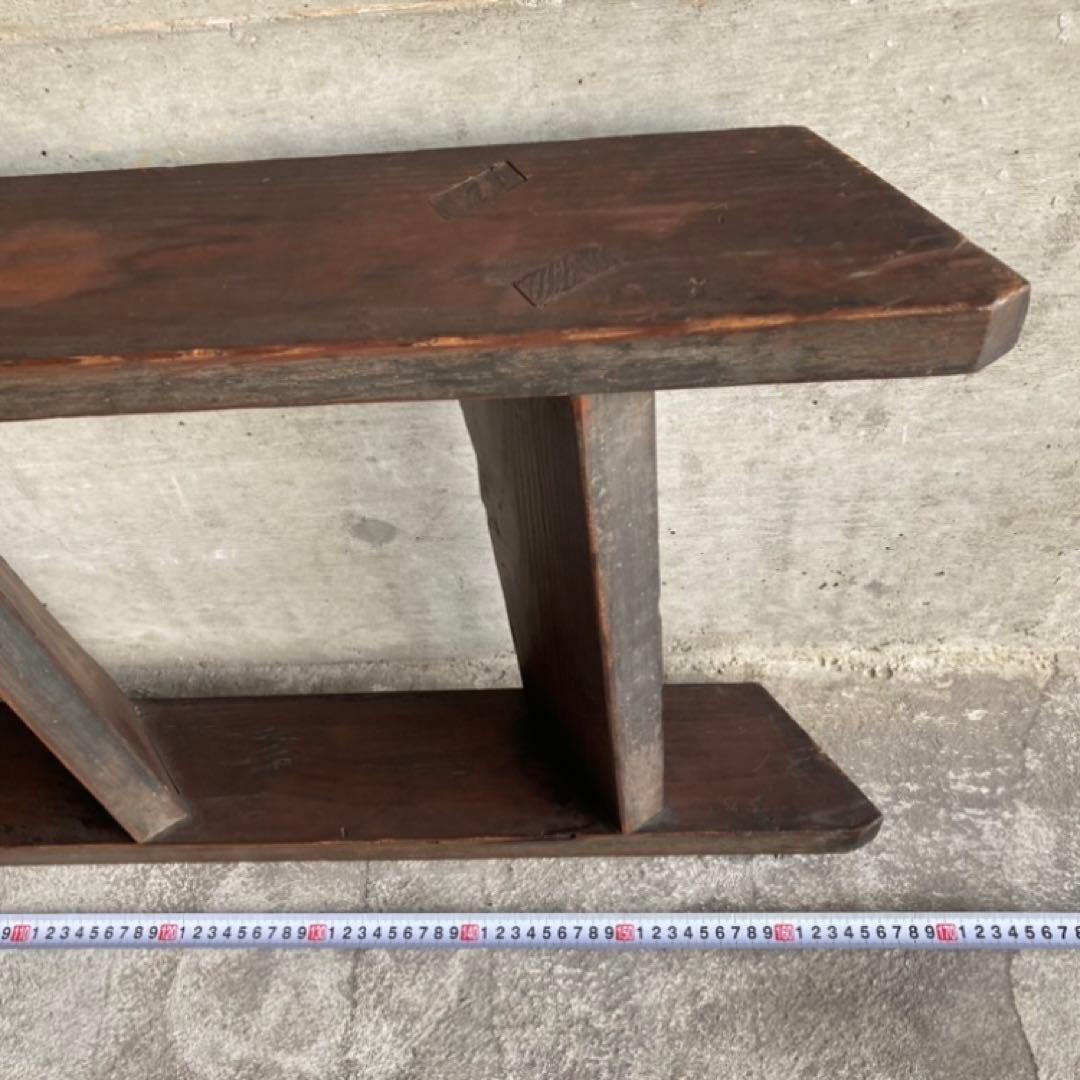 古い味のある梯子 はしご 階段 大型 棚 台 ラック 5段 木製 古民家 レトロ