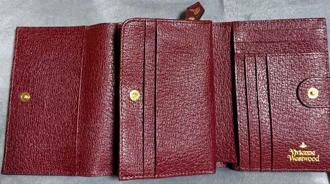 Vivienne Westwood ボルドー レザー 三つ折り財布 ウォレット