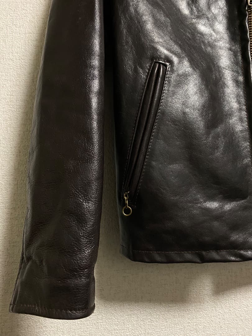 IcemanHショットトラッカージャケット 642VS 赤茶 本革 34