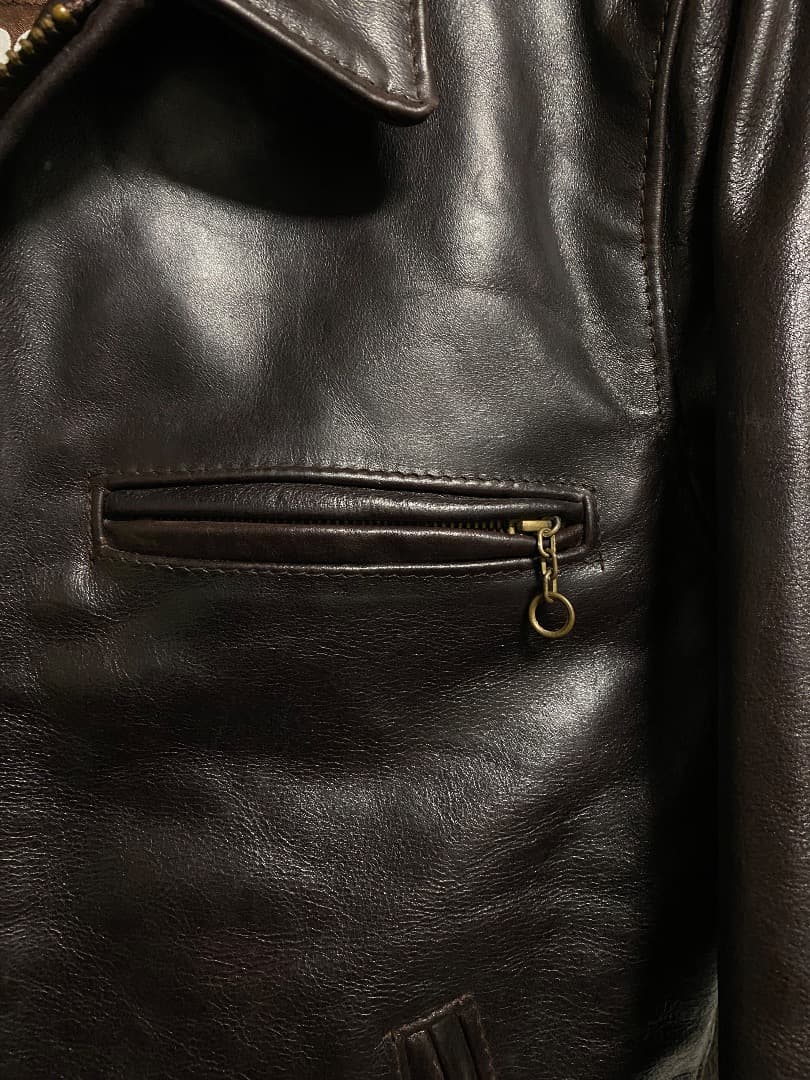 IcemanHショットトラッカージャケット 642VS 赤茶 本革 34