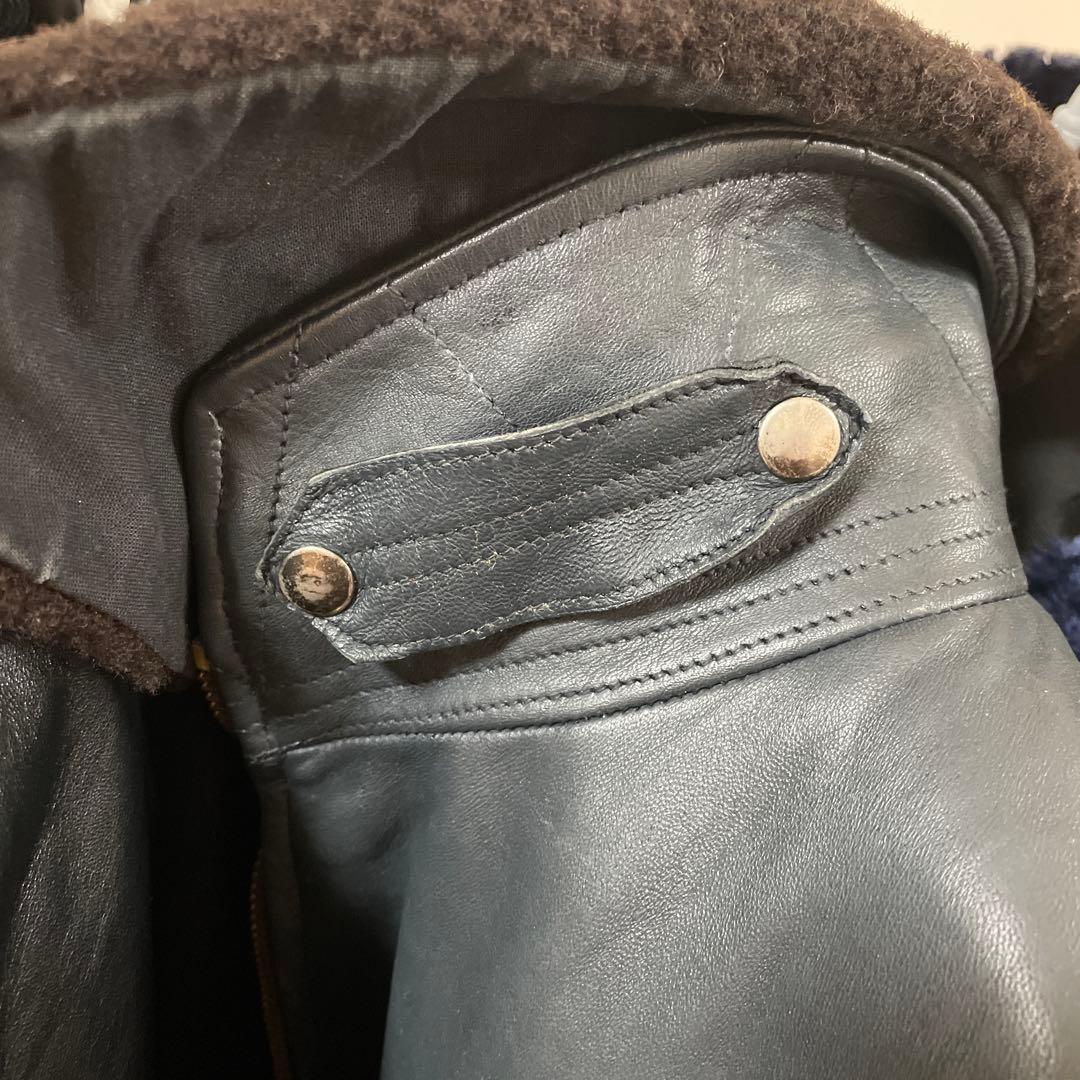 フランス空軍 pilot Leather Jacket ECLAIR zip