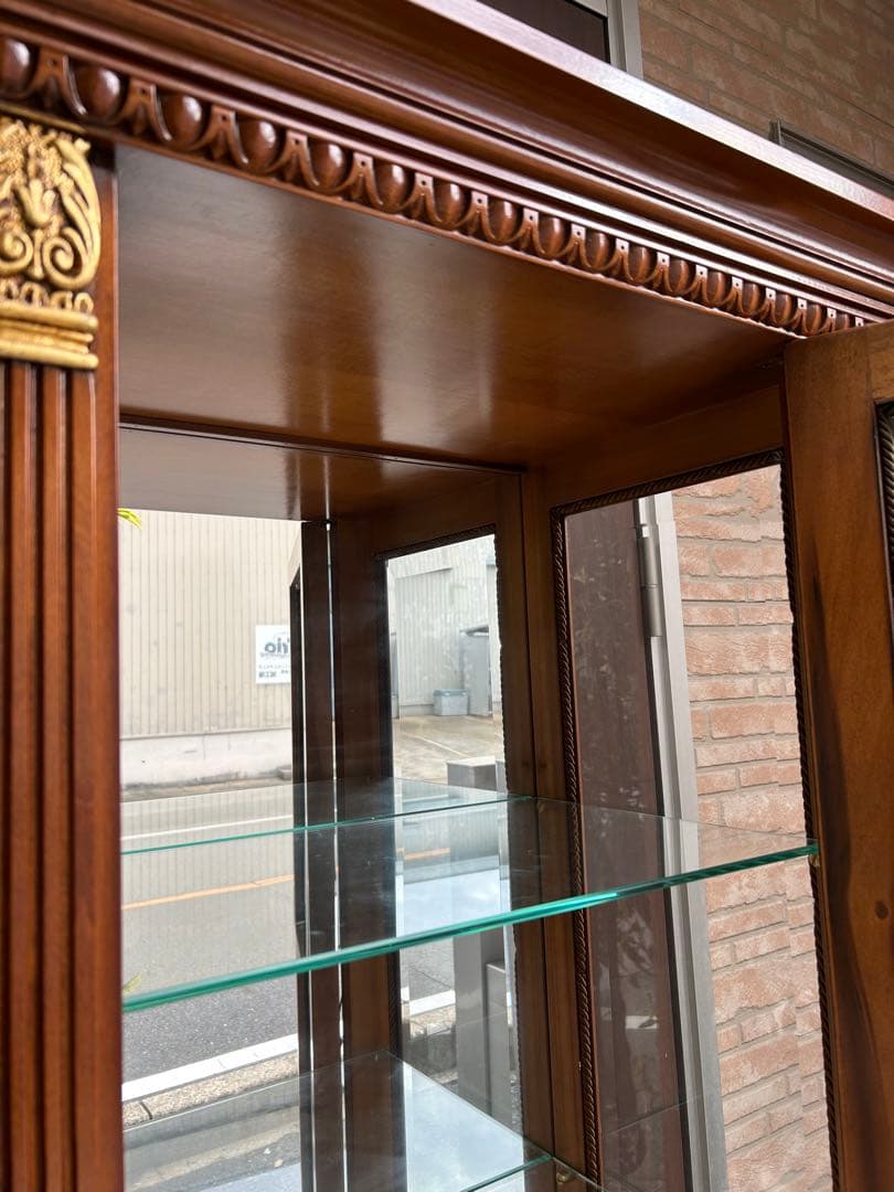 アンティーク　ヴィンテージ　ガラスキャビネット　ディスプレイ　食器棚