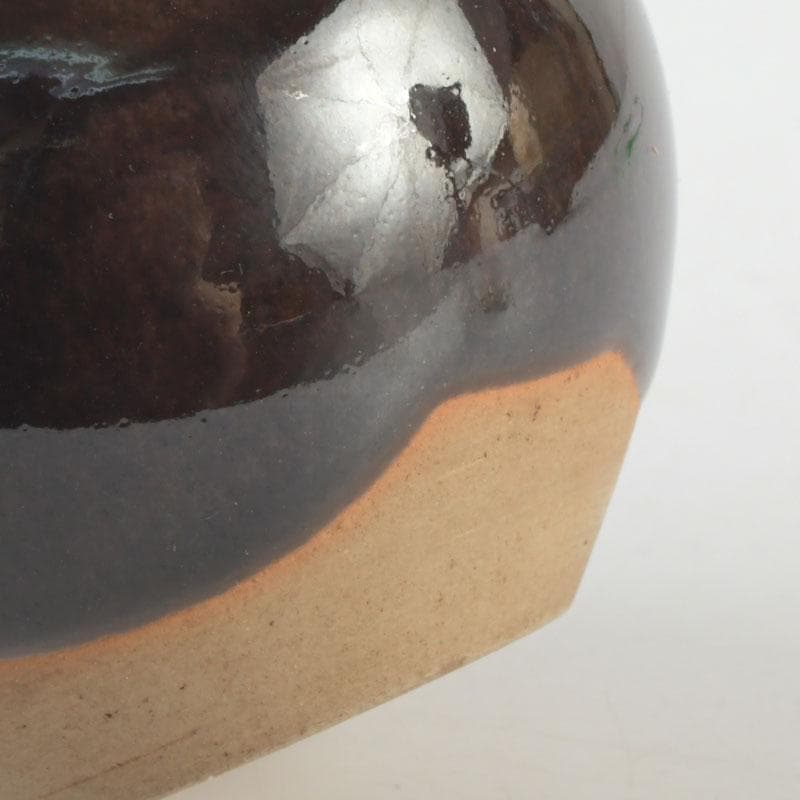 茶道具　瀬戸焼　桶谷定一造　文琳茶入　仕覆付　共箱　V　9501