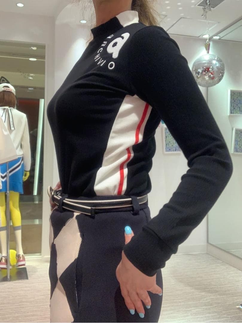 アルチビオ　◆　コットン混長袖リブハイネックプルオーバー