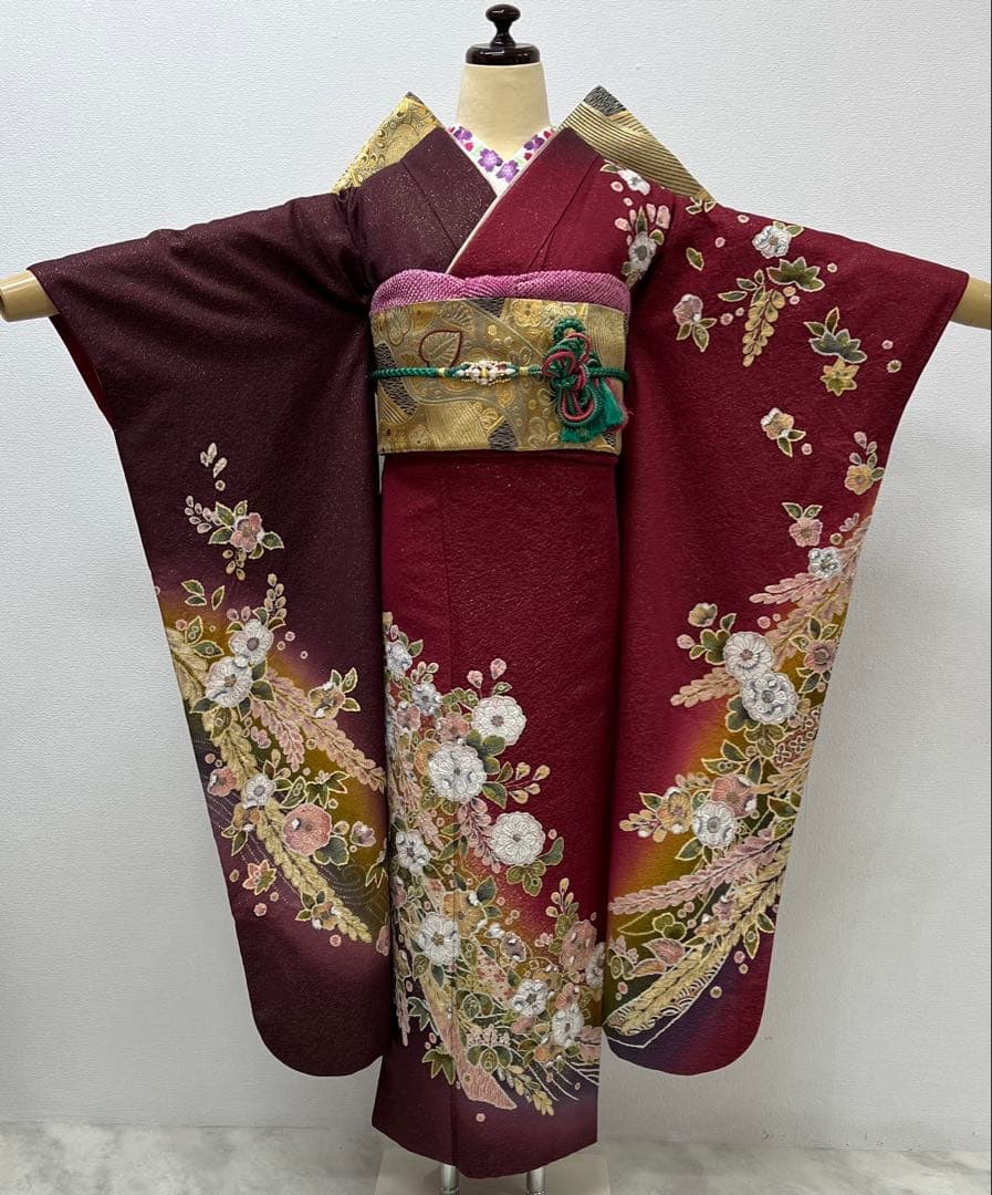 振り袖　フルセット　別誂長襦袢　辻ヶ花　金彩加工　金通し　全通袋帯　694