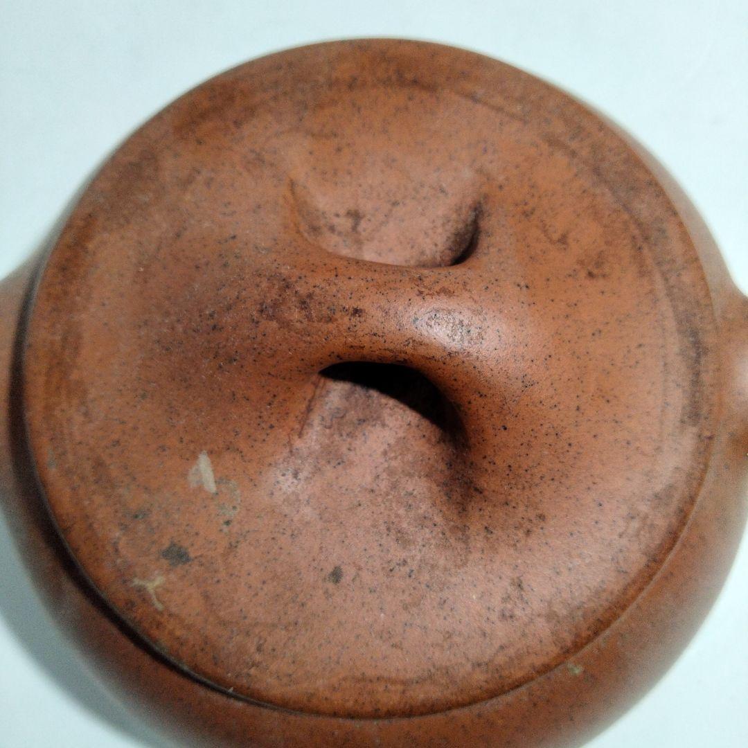 O85-13 中国古作 朱泥急須 在銘刻印有　D
