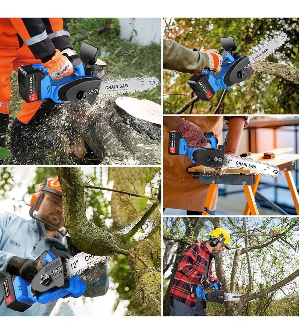 優れた耐久性 チェーンソー 充電式 ブラシレス 12インチ