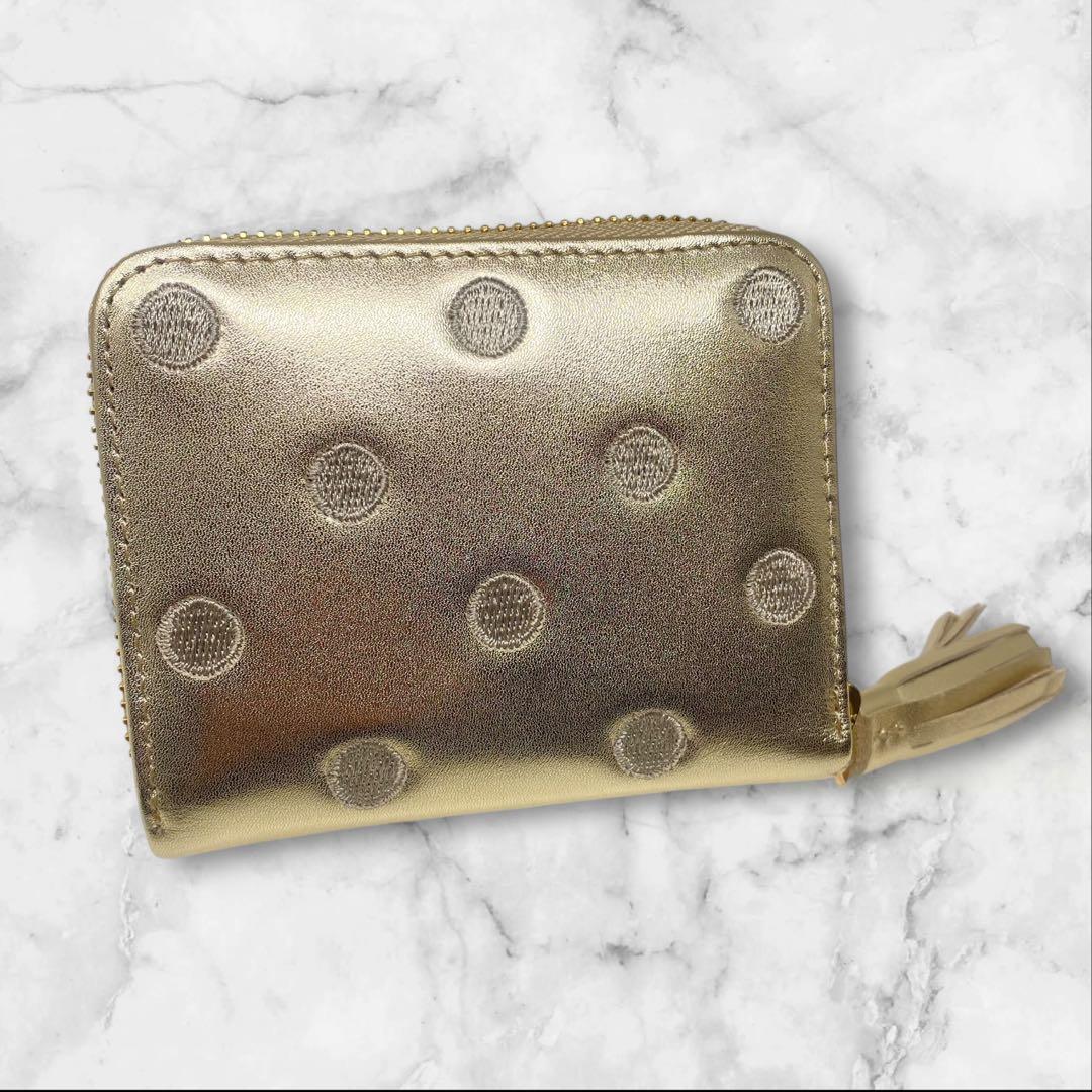 未使用 perche × ear ペルケ ドット ジャバラ折り財布 ゴールド