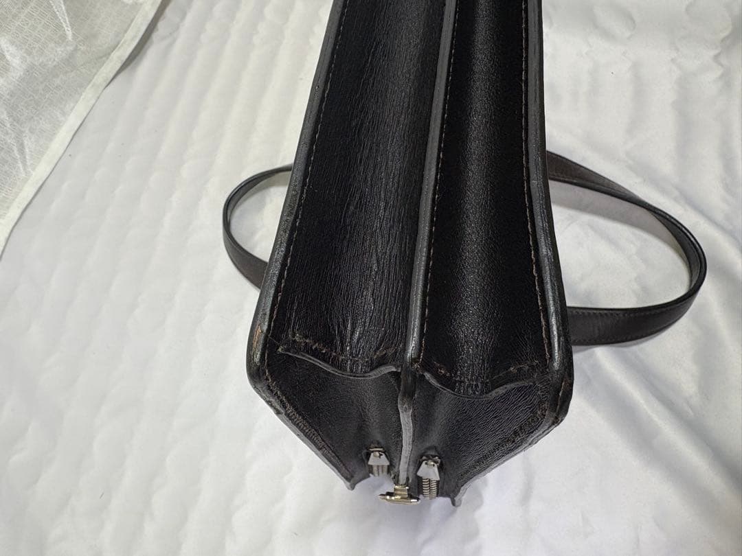 Dunhill ダンヒル ダークブラウン ビジネスバッグ　ショルダーベルト付き