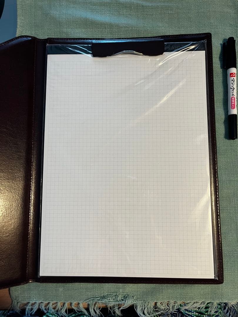 新品　メモパッド　本革　牛革　茶　A4サイズ