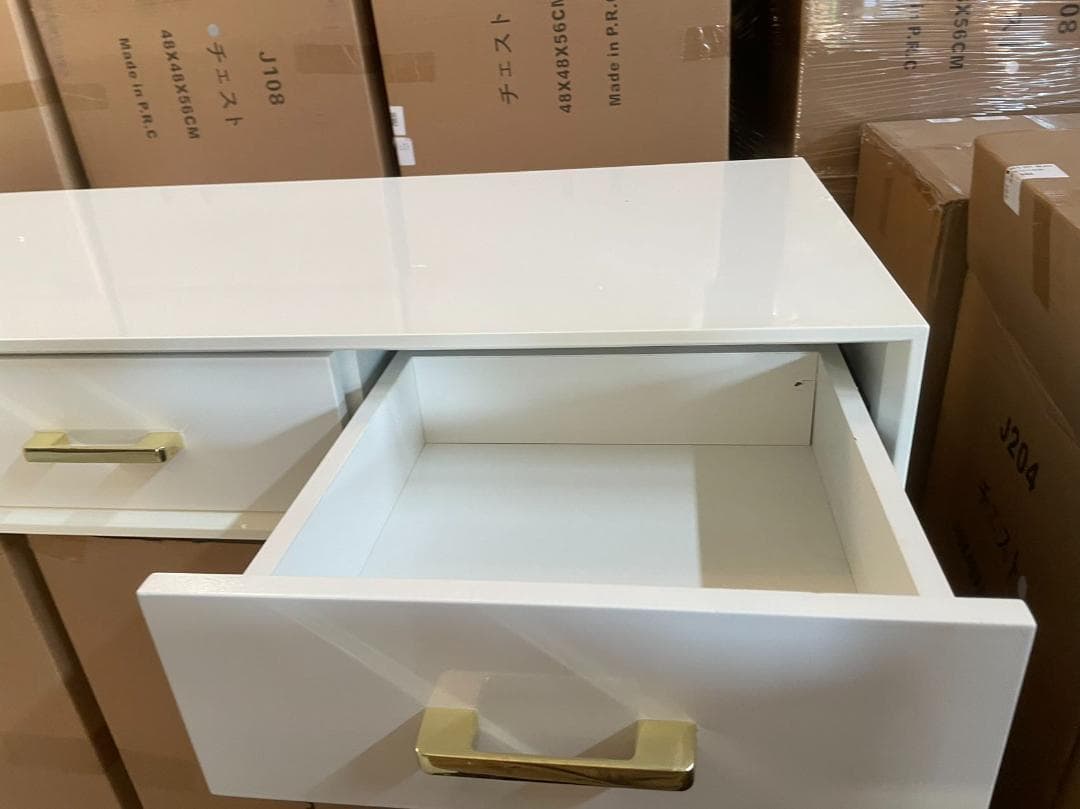 ホワイトドレッサー デスクのみ 訳あり品　写真をご確認 J206-02