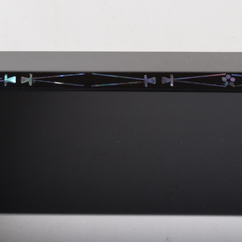 茶道具　塗師　道場宗廣作　青貝松葉蒔絵　炉縁　共箱　C　7052A