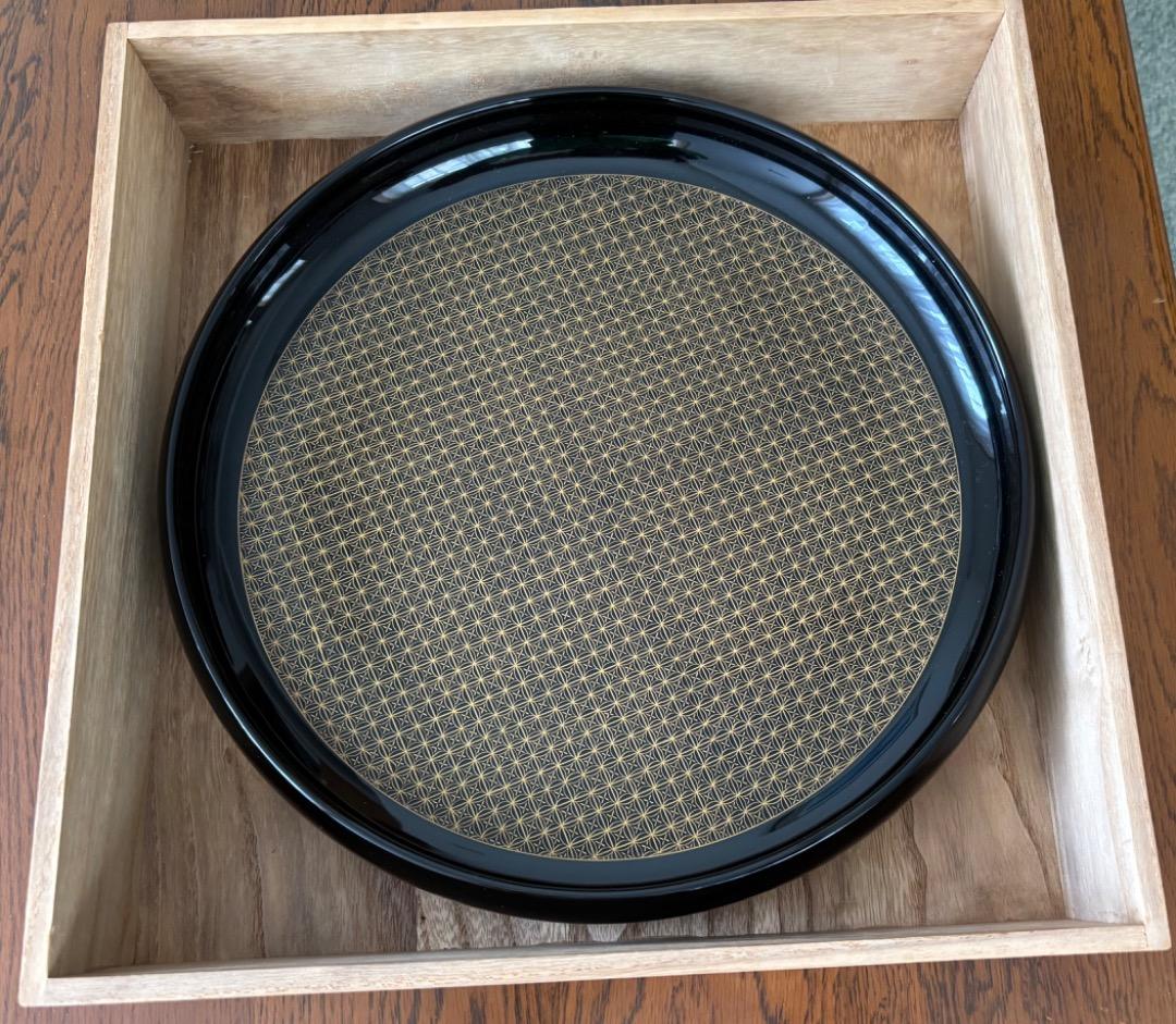 ＜値下げ＞輪島塗 沈金作家 前郁男 茶盆