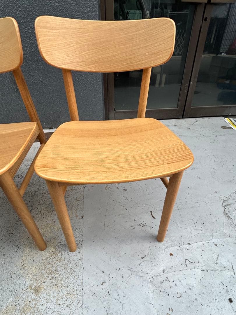 美品　無印　ダイニングセット　メラニン天板　ラウンドチェア2脚　オットマン付き