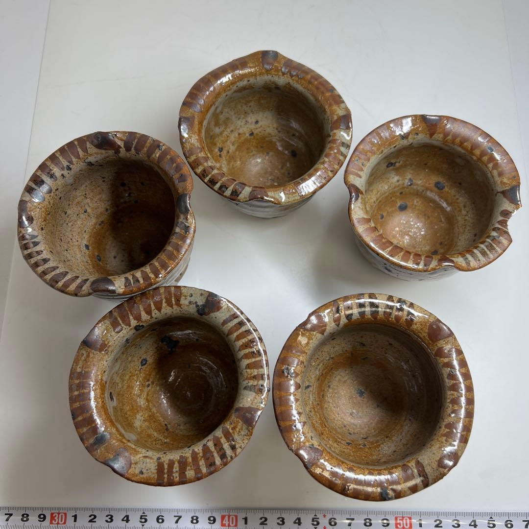 古唐津　絵唐津向付5客　口径約10㎝　東Y7-1112☆2Fトヒコ