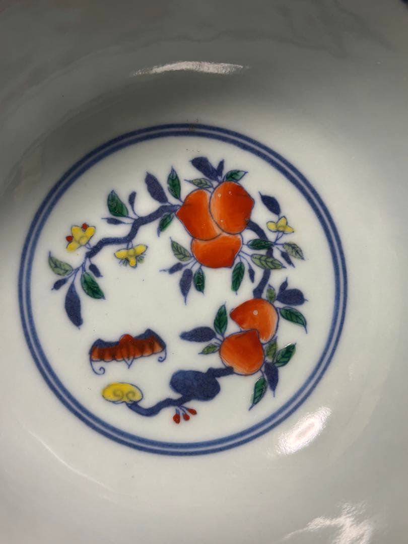 中国清時代　闘彩　龍文茶碗 豆彩 鬥彩 大清雍正年製在銘 官窯 15cm