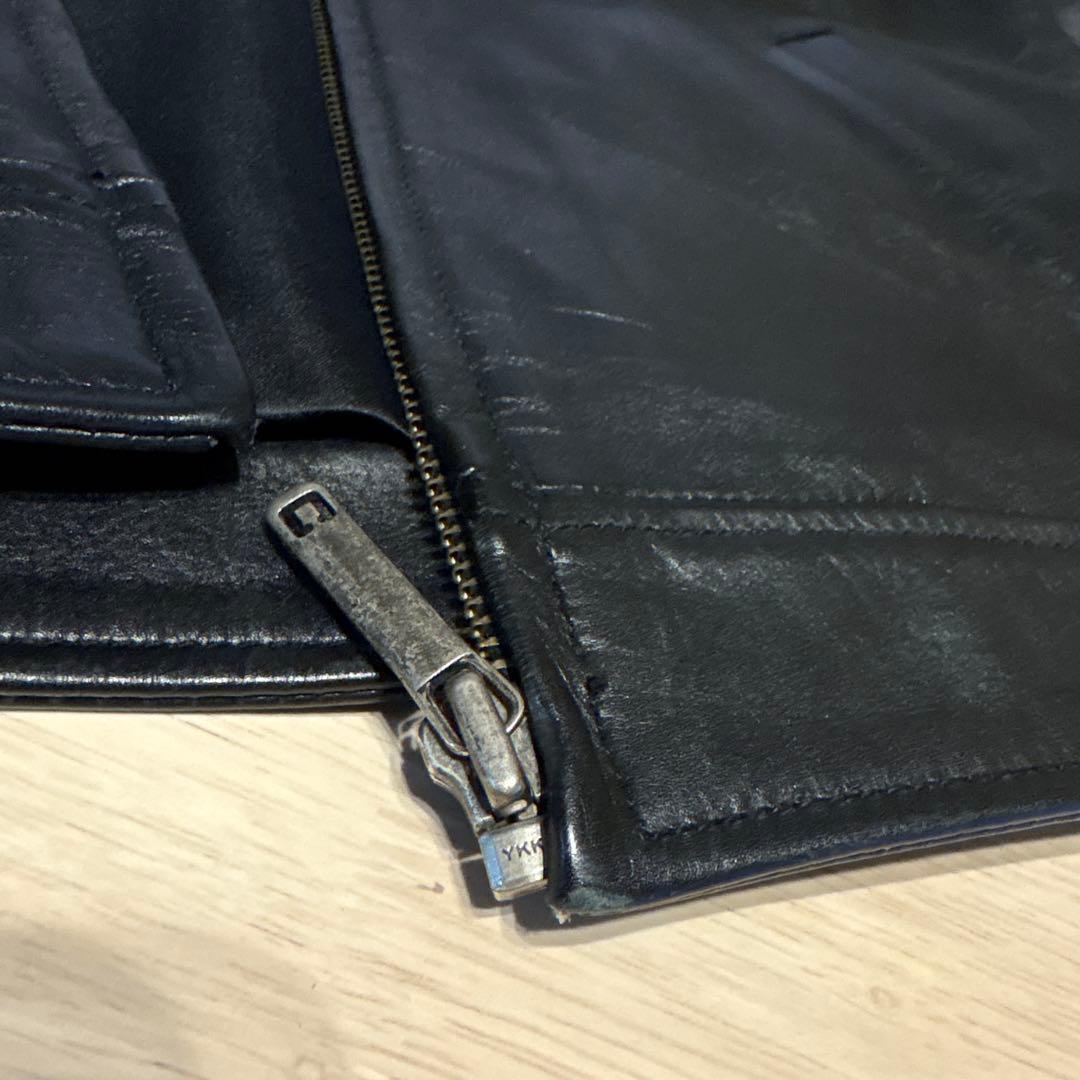 CHEVIGNON 黒 レザー シングルライダースジャケット M