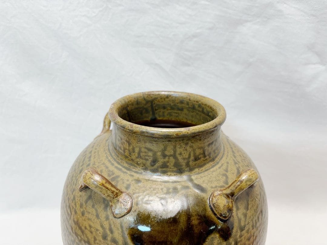 ほぼ未使用 茶道具 尾中窯 市野克明作 丹波焼 茶壺 飾壺 陶印 共箱