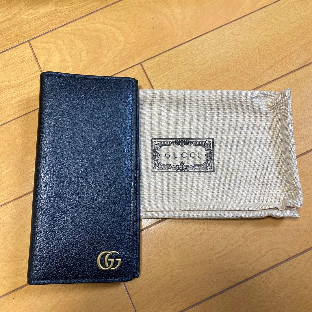 GUCCI 長財布〔GGマーモント〕レザー ロングウォレット