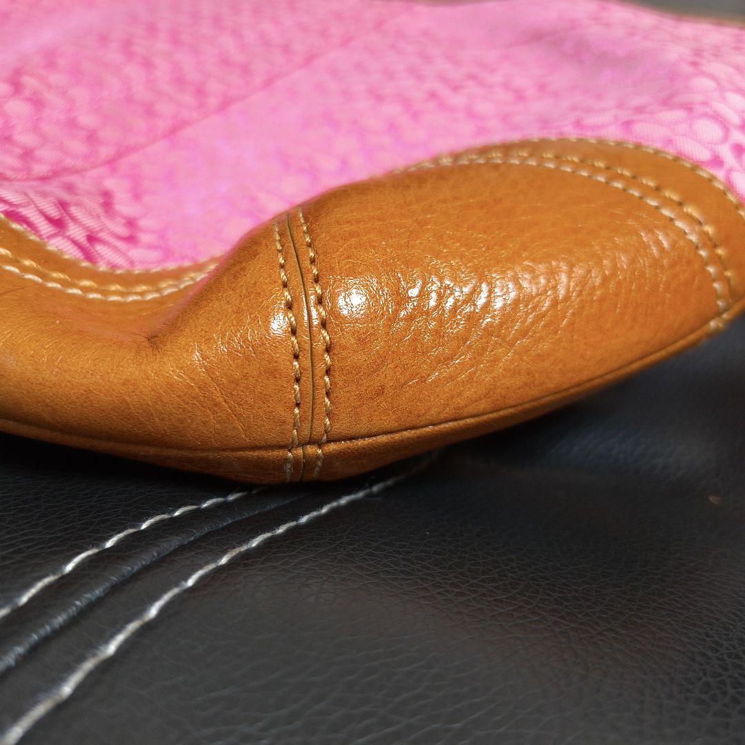 コーチ COACH ハンドバッグ シグネチャー ピンク×ブラウン