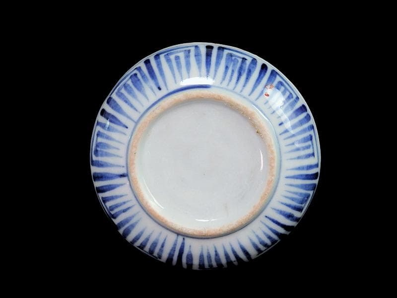 古伊万里　金襴手　窓絵　柴垣に菊の図　油壷　D184-fblw