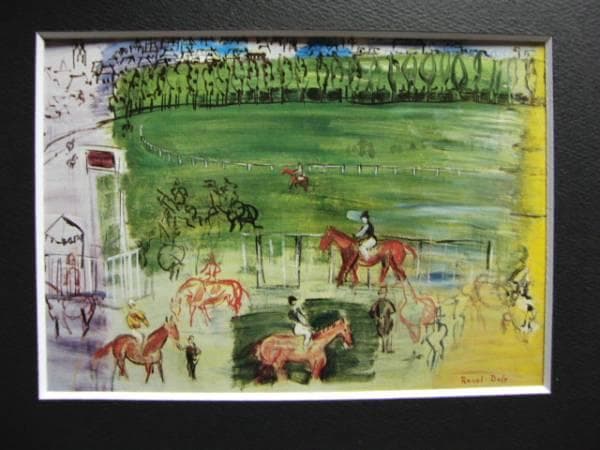 デュフィ・ドーヴィルの競馬場、希少画集画、新品額付、状態良好
