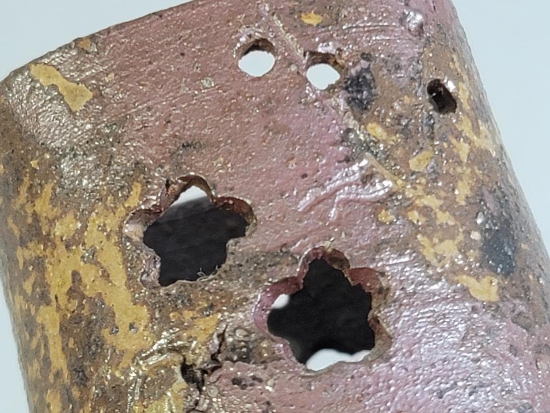 金重陶陽作 備前 茶巾筒 道明識箱 DT419