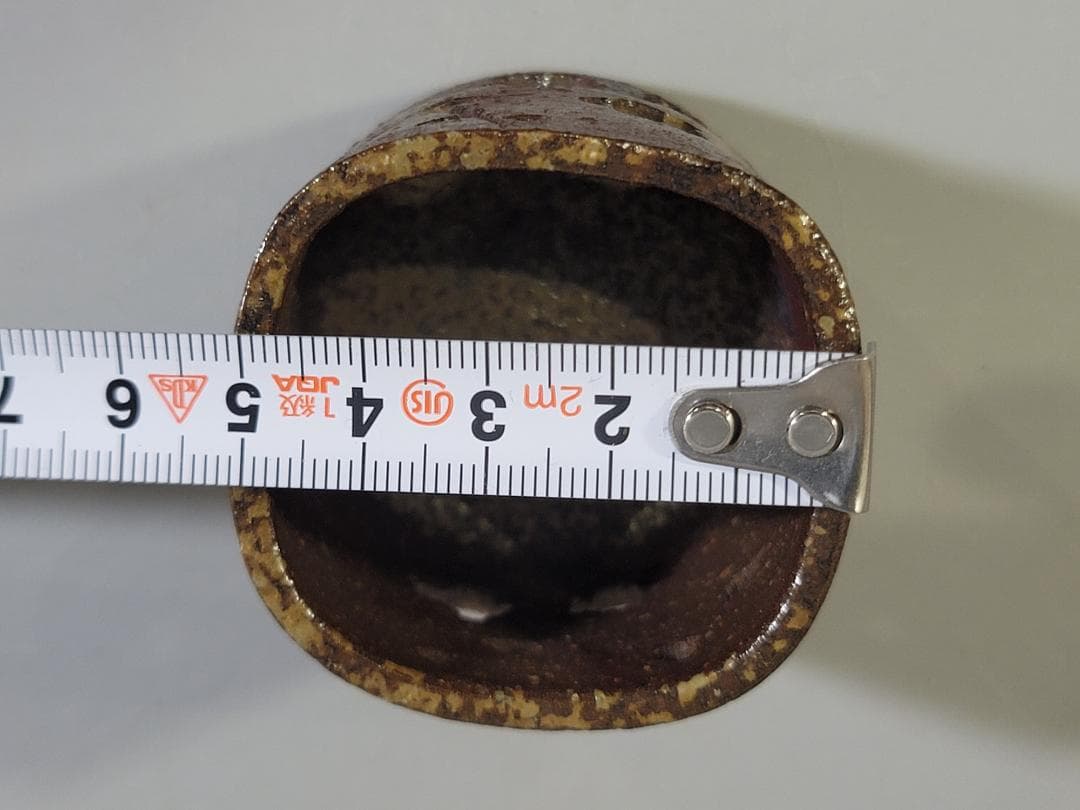 金重陶陽作 備前 茶巾筒 道明識箱 DT419