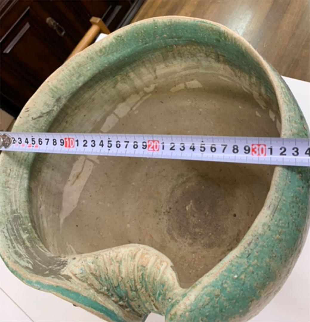 つくばい　ガーデニング　庭　オブジェ　メダカ　金魚　殿白窯　民芸陶器　手作り