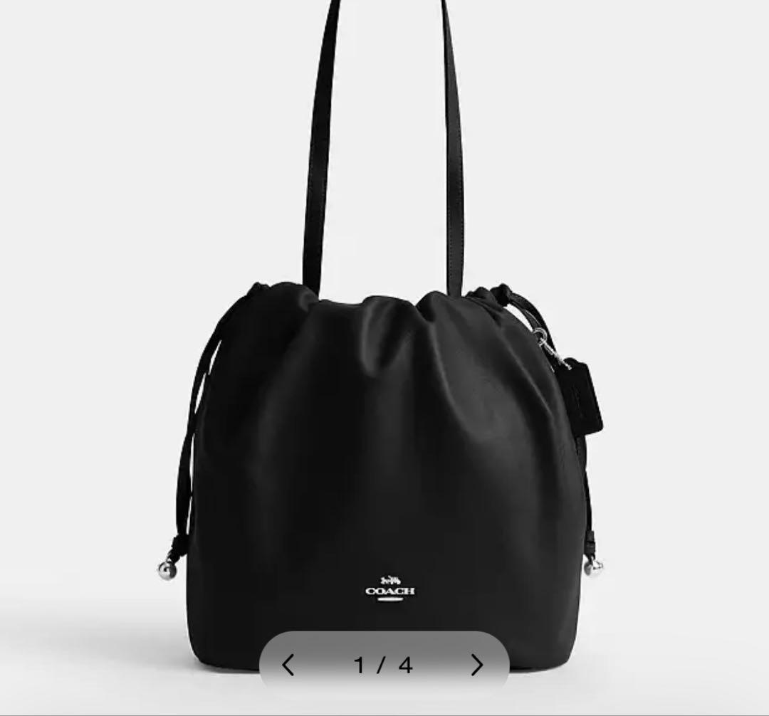 COACH ブラック ドローストリング トートバッグ