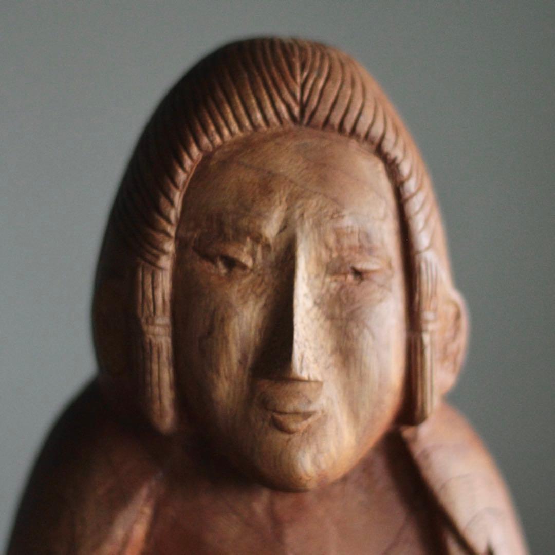 木彫 祈りの像 古道具 民衆仏 アンティーク オブジェ アイヌ？