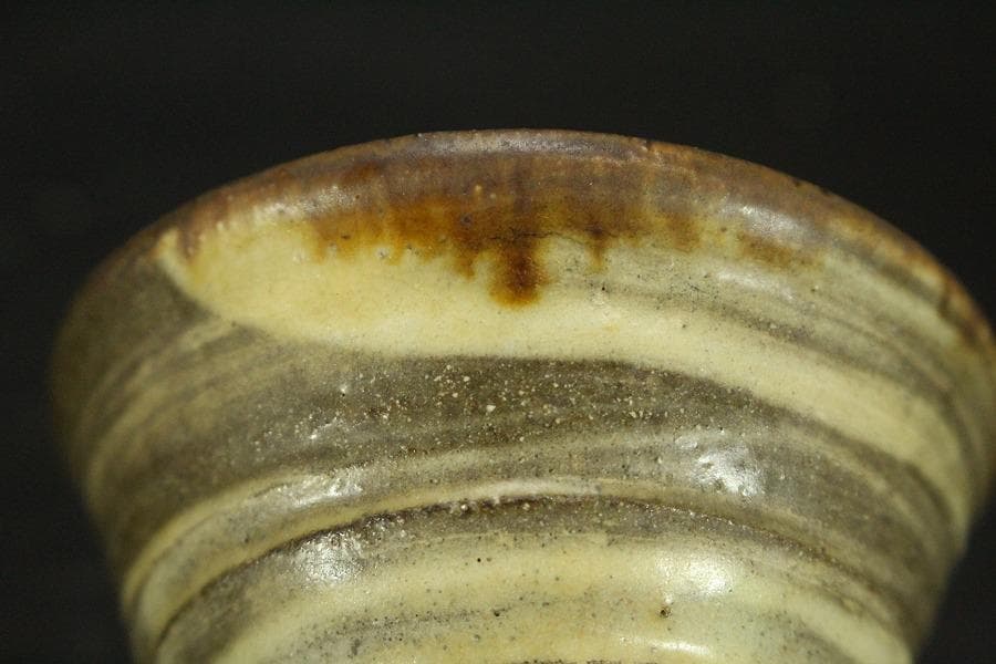 金城次郎 壷屋焼 ぐい呑 共箱 人間国宝 魚紋 美品(メ1269)