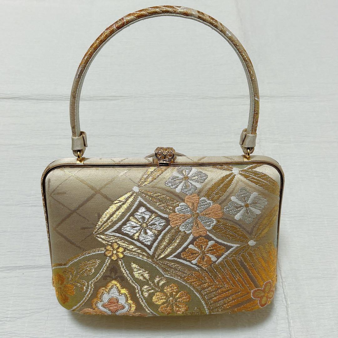 神田胡蝶　和装バッグ　草履　セット　L寸　フォーマル　振袖　成人式　正絹帯地