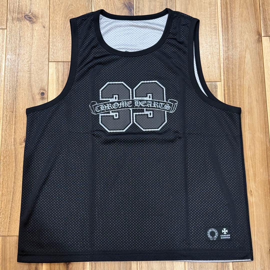 新品レア クロムハーツ メッシュ mesh タンクトップ ジャージ ブラック M