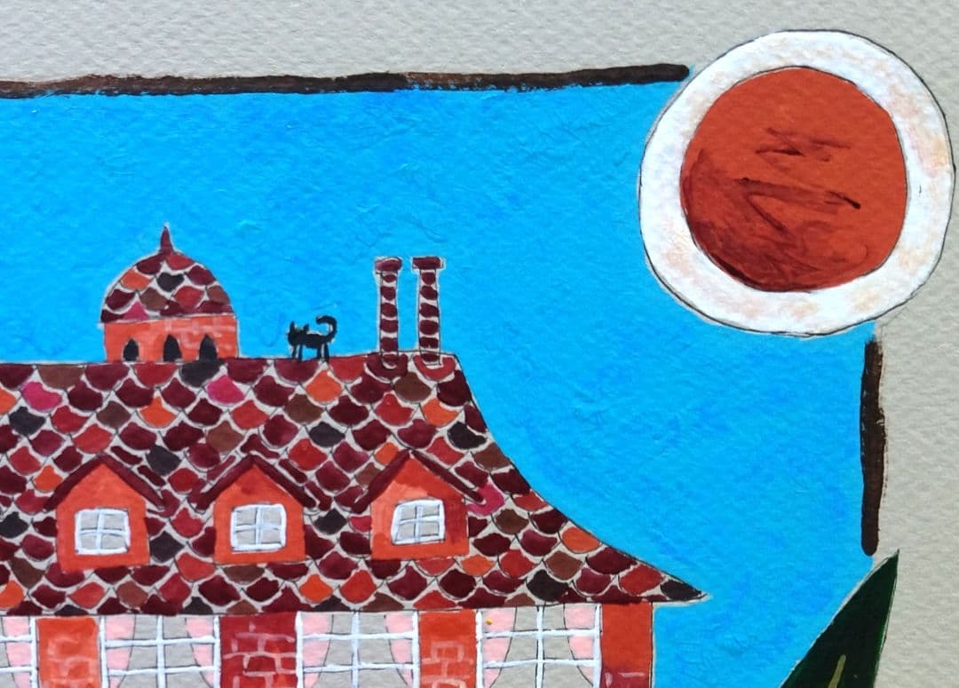 奥村ユズル　水彩画原画　ドイツ古城街道の小さなホテル