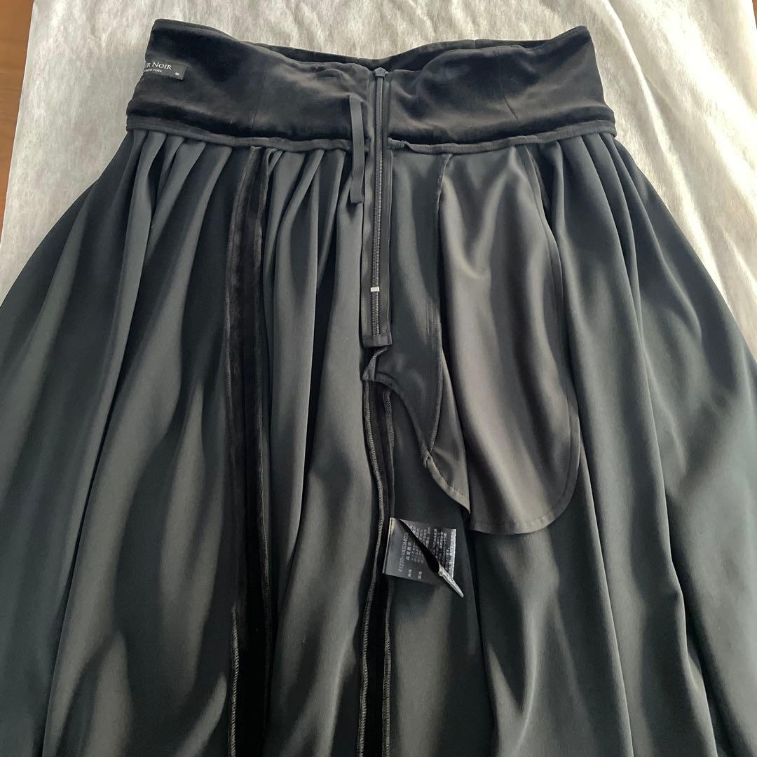 FOXEY VELOUR NOIR ブラック フレアスカート 40