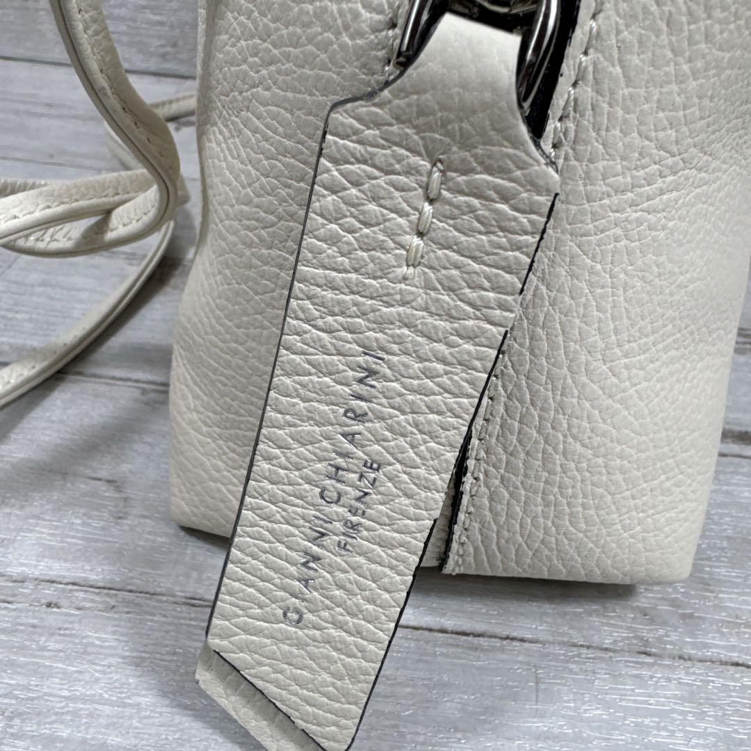 GIANNI CHIARINI アリファ M ショルダーバッグ ホワイト レザー