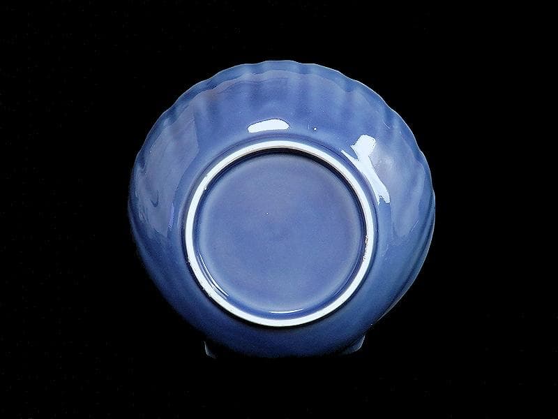 古伊万里　瑠璃色　貝の図　貝型変形皿　５枚　C803AS-BTp