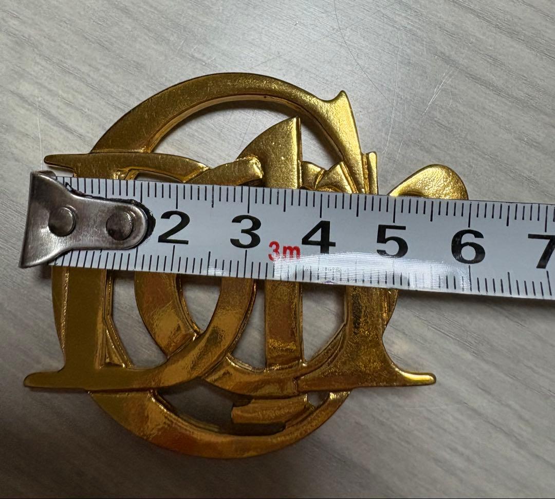 美品 Christian Dior ゴールドロゴブローチ エンブレム ディオール