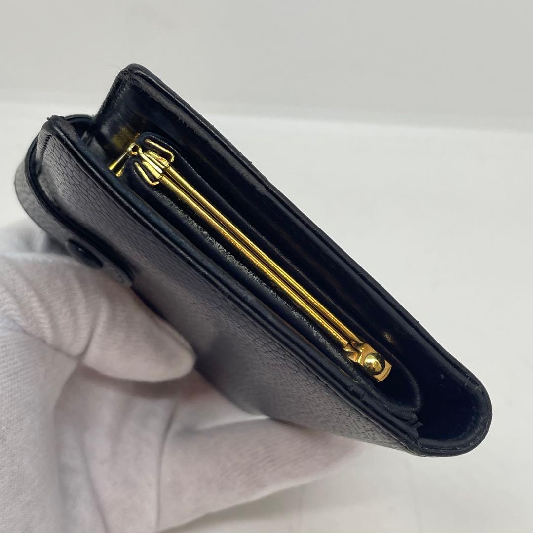 【使用感あり】シャネル CHANEL キャビアスキン 二つ折り財布 がま口